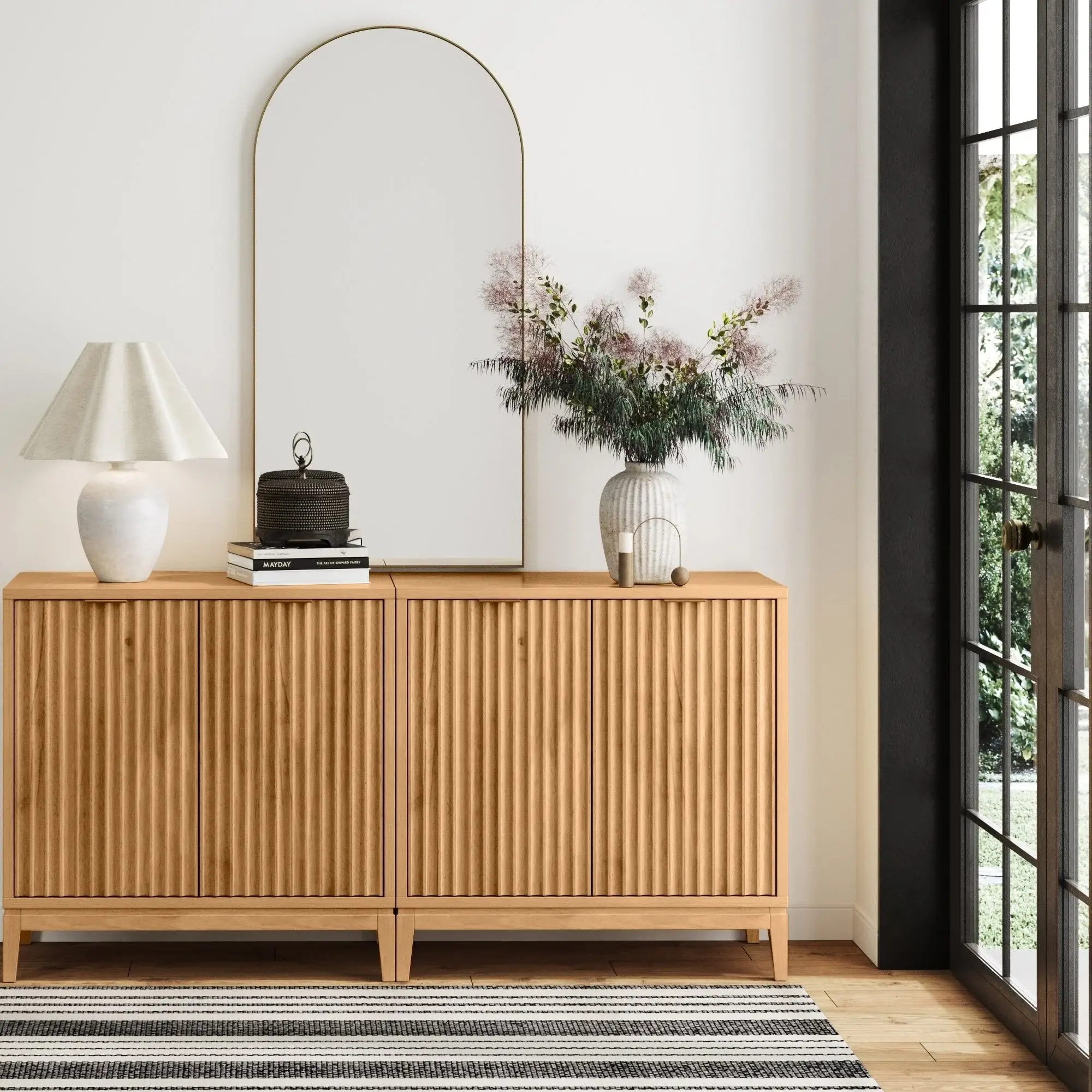 Jasper Modern Sideboard, Kitchen Storage Cabinet with Fluted Doors