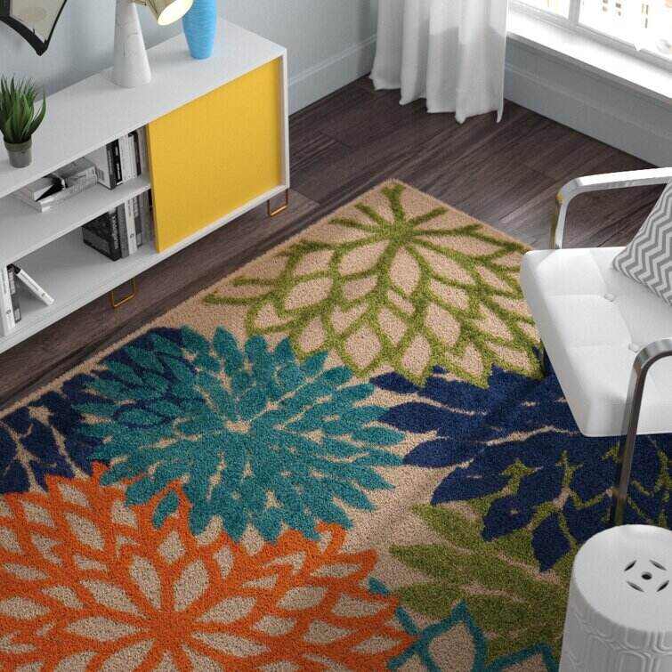 Miraloma Green/Red/Orange Indoor/Outdoor Rug