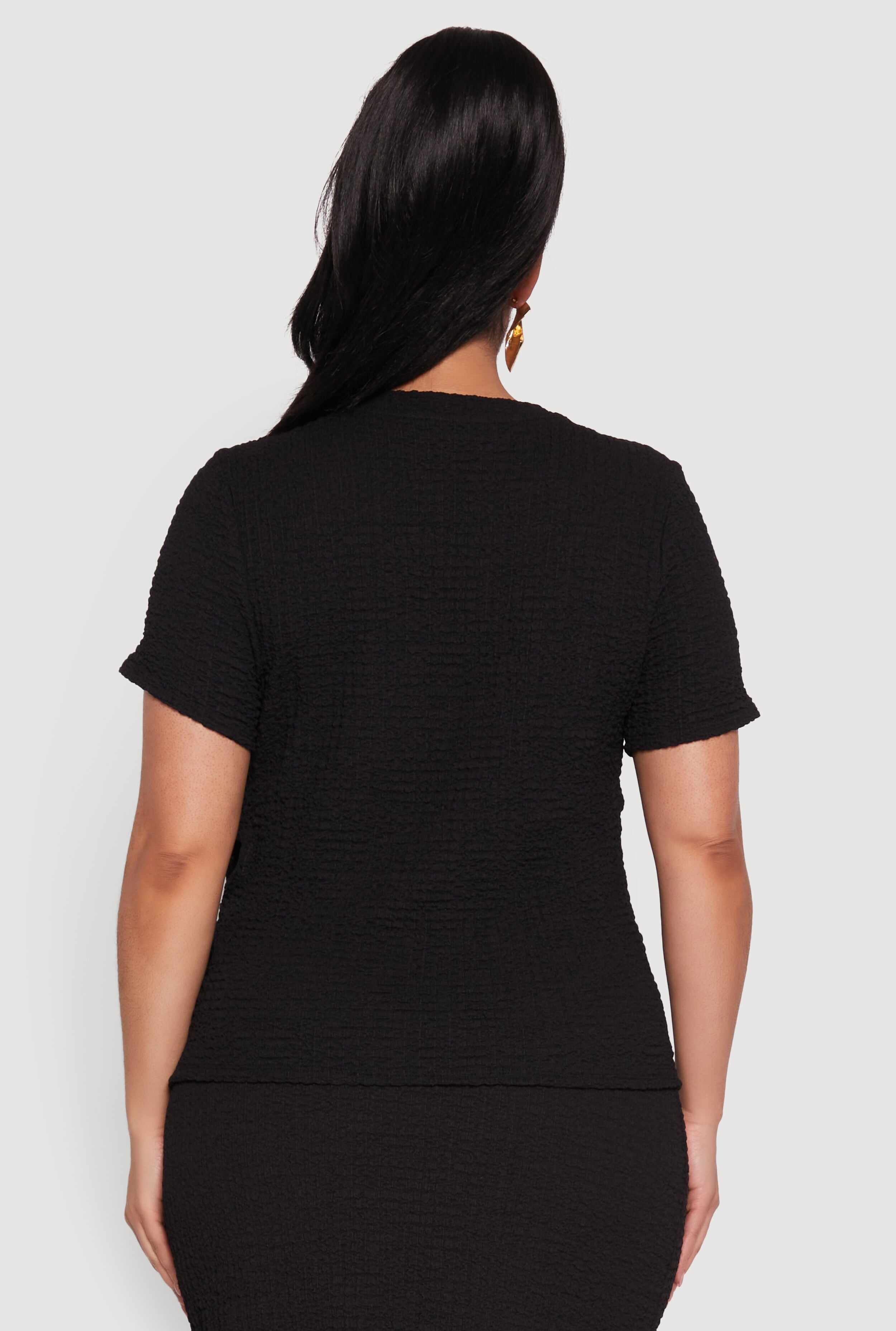 Plus Size Flower Cut Out Top
