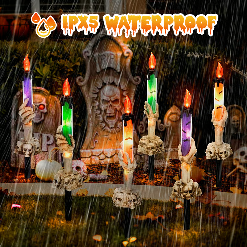 💀Solar Powered Skull Candle Light