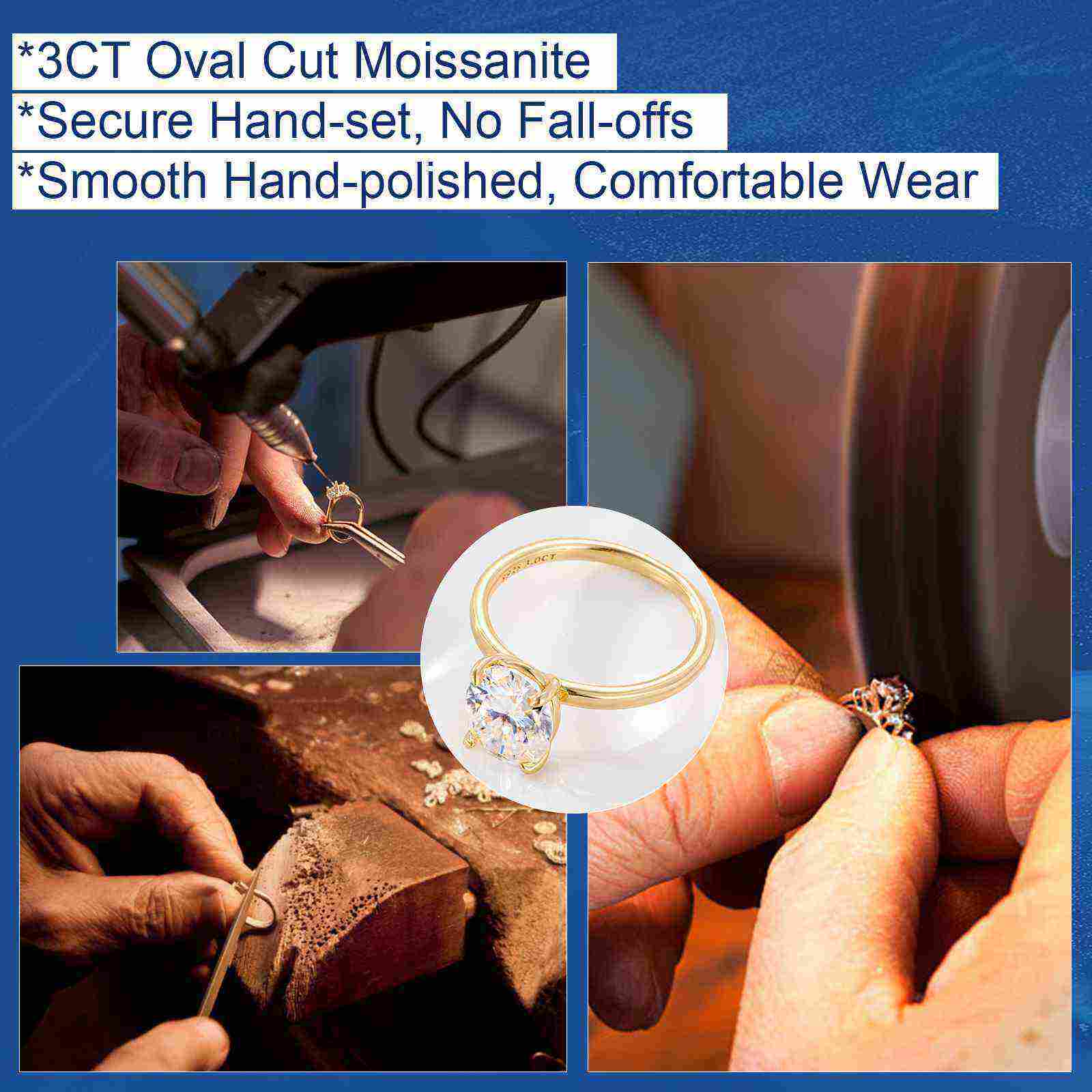 Test(Valentine's Gift) S925 Oval Cut Moissanite Engagement Ring For Her