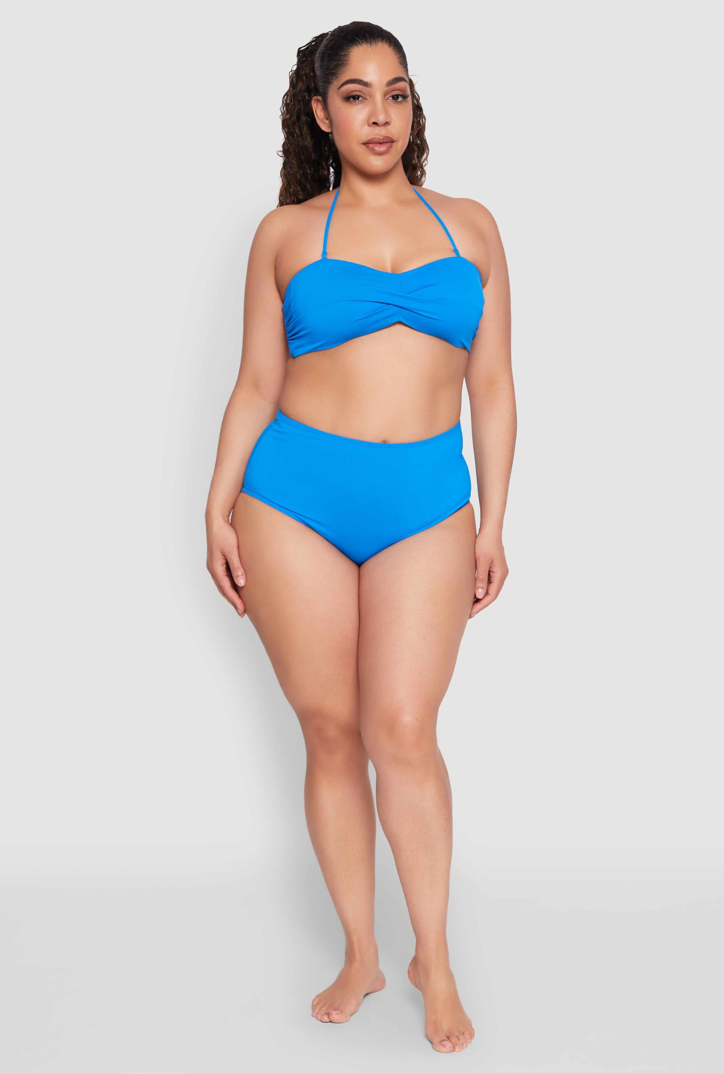 Plus Size High Waisted Swim Bikini Bottoms