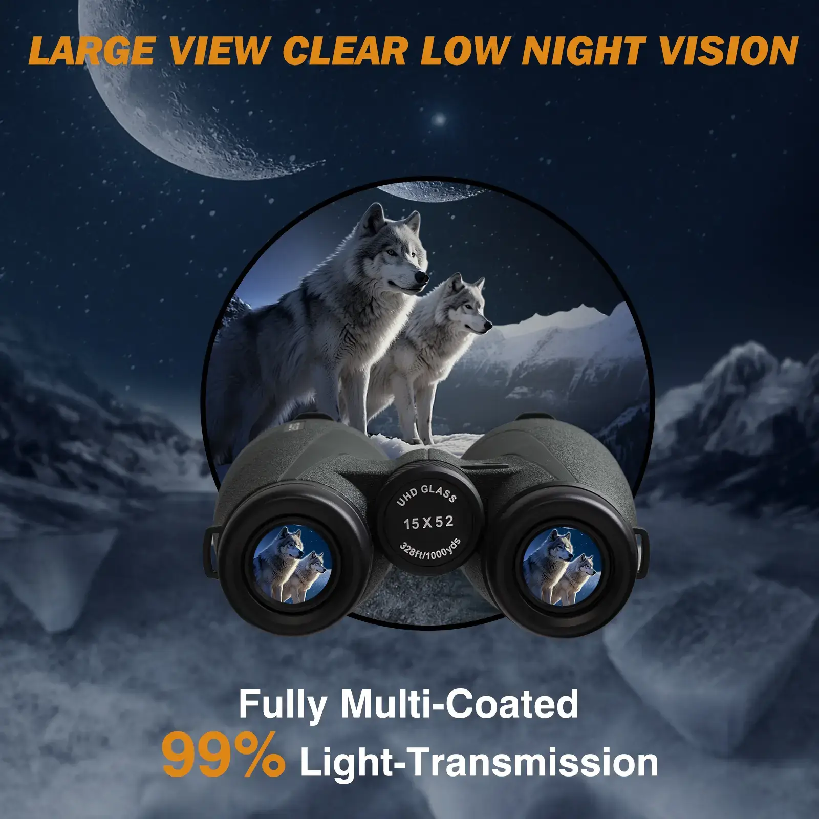 15x52 UHD Binoculars High Magnification for Bird Watching & Distant Details 23mm Large Eyepieces BAK4 Prism for Low Light Nature Lovers Telescopic Hiking Essentials