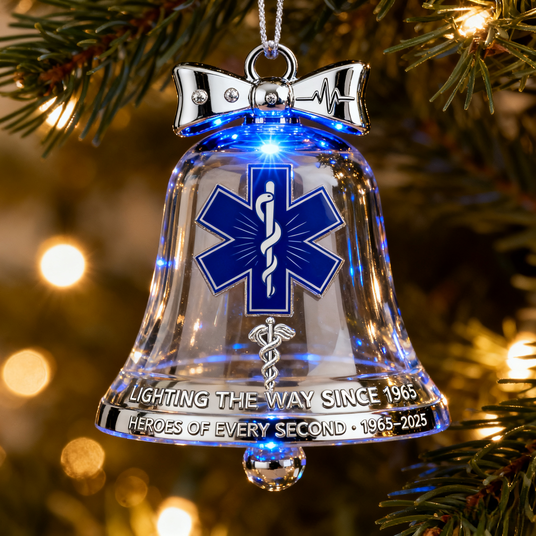 EMS “Lighting the Way” Crystal Bell Ornament – Heroes of Every Second