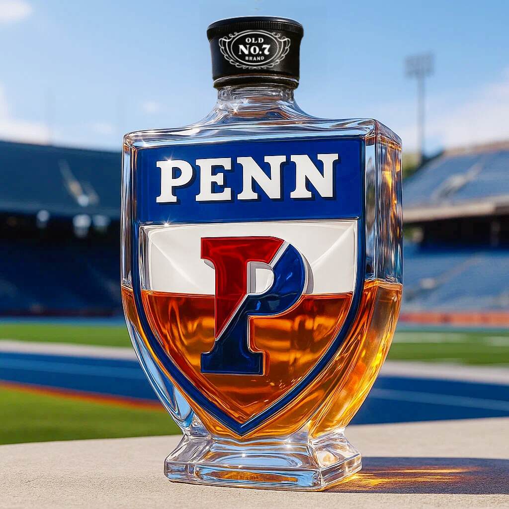 Penn Quakers Whiskey Bottle