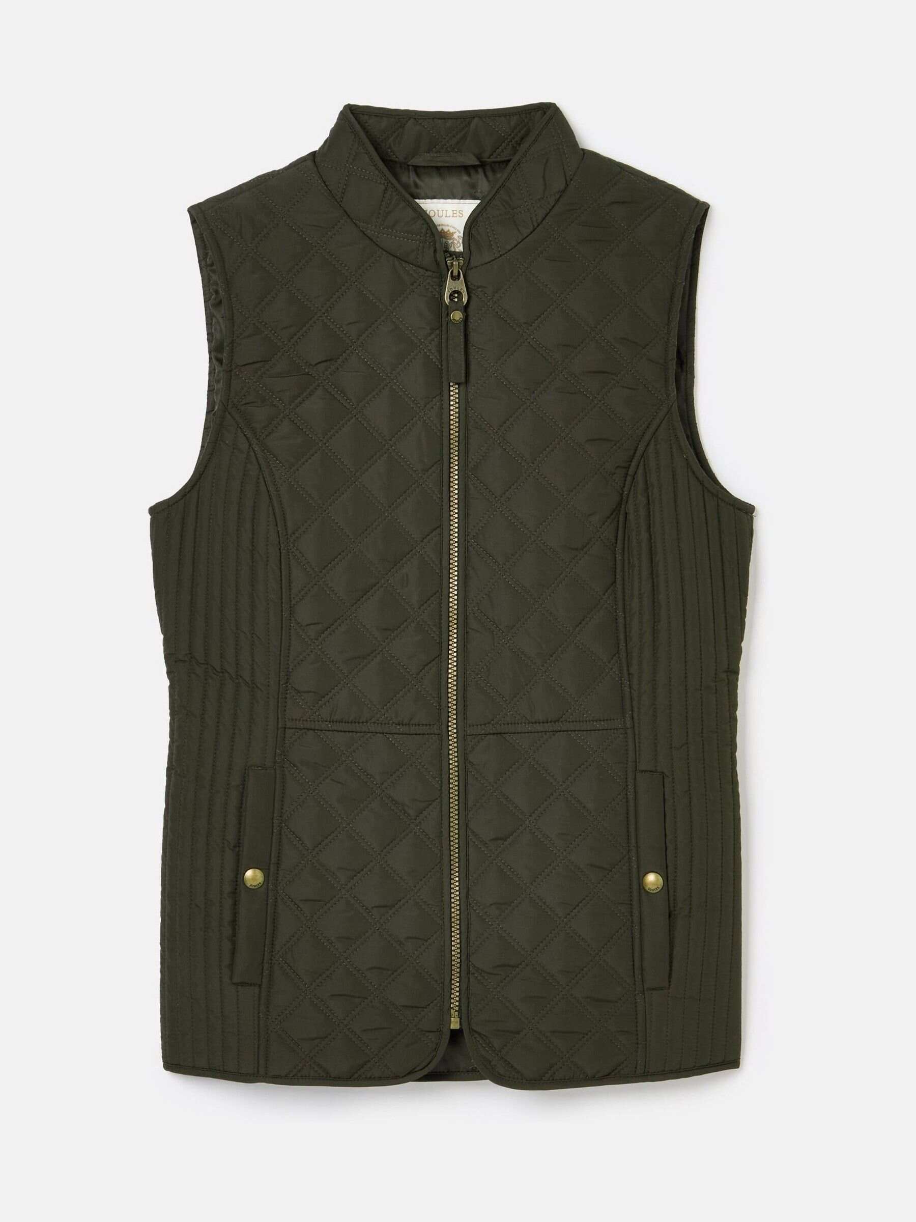 Minx Khaki Green Showerproof Diamond Quilted Gilet