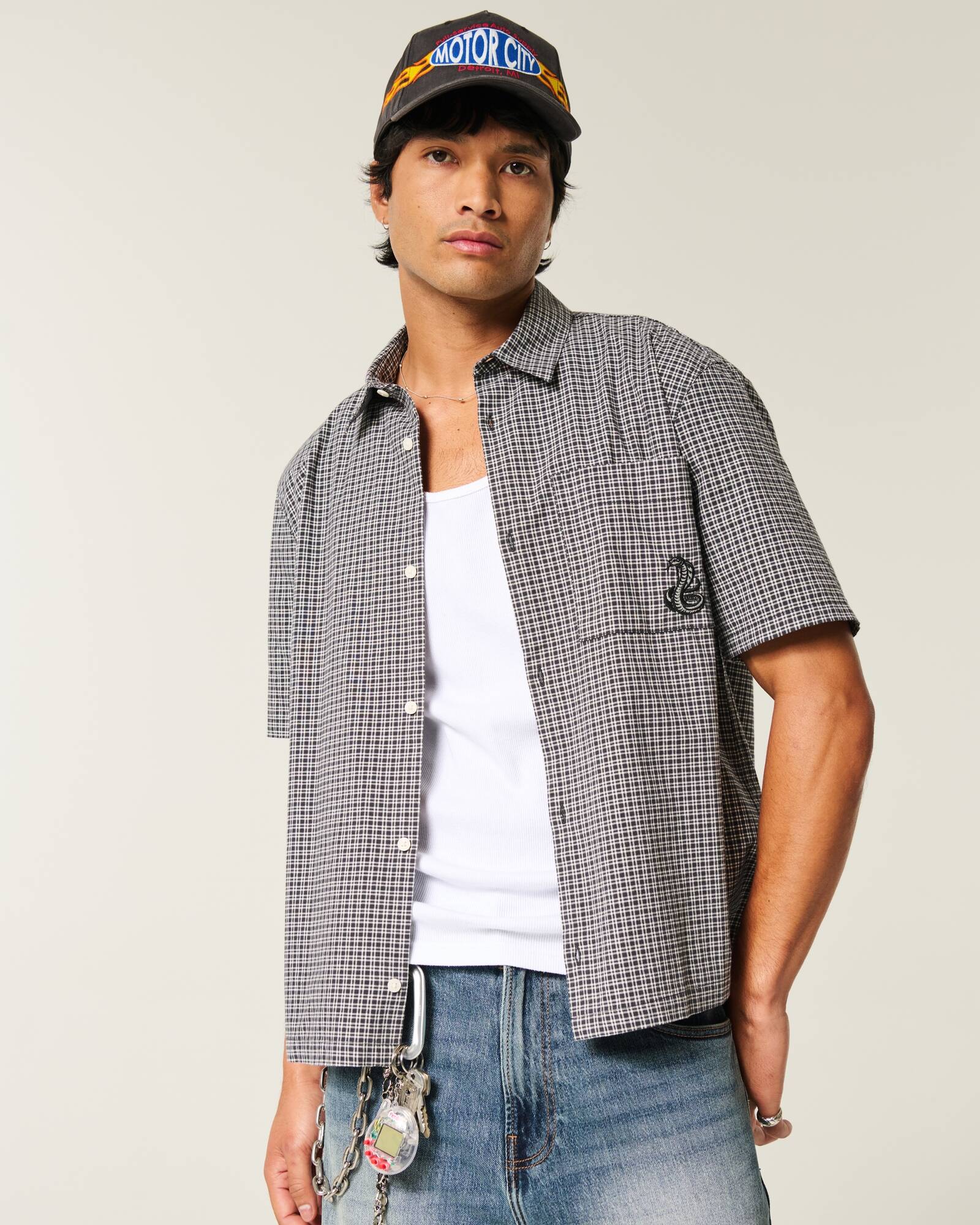 Boxy Short-Sleeve Cherry Graphic Shirt