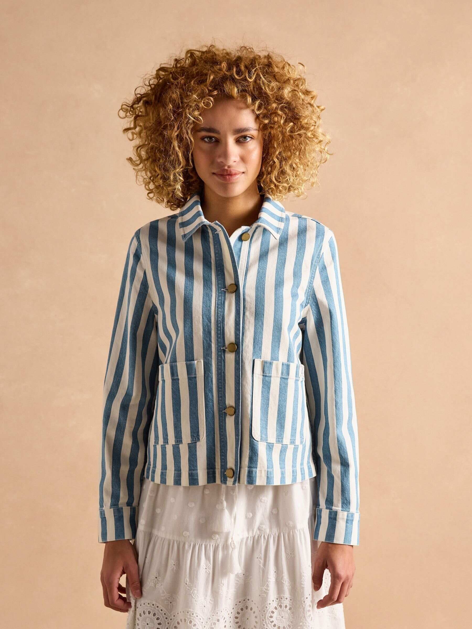 Blue Stripe Denim Jacket