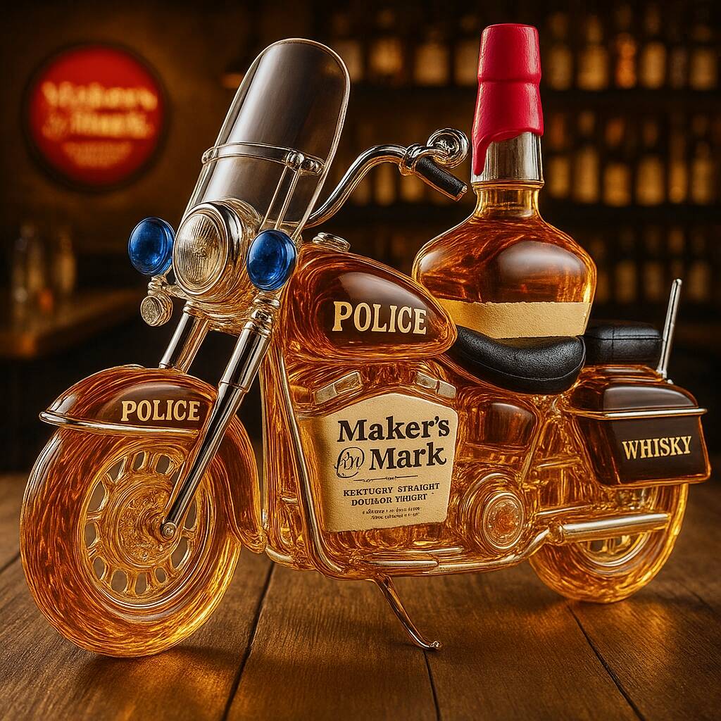 Police Bike Whiskey Bottle
