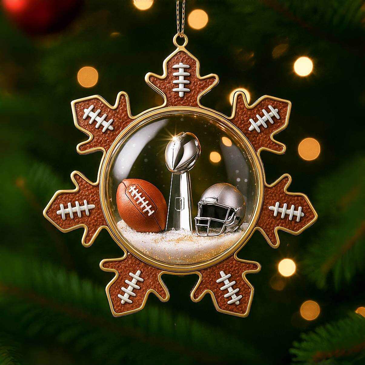 Baseball & Football Snowflake Ornament