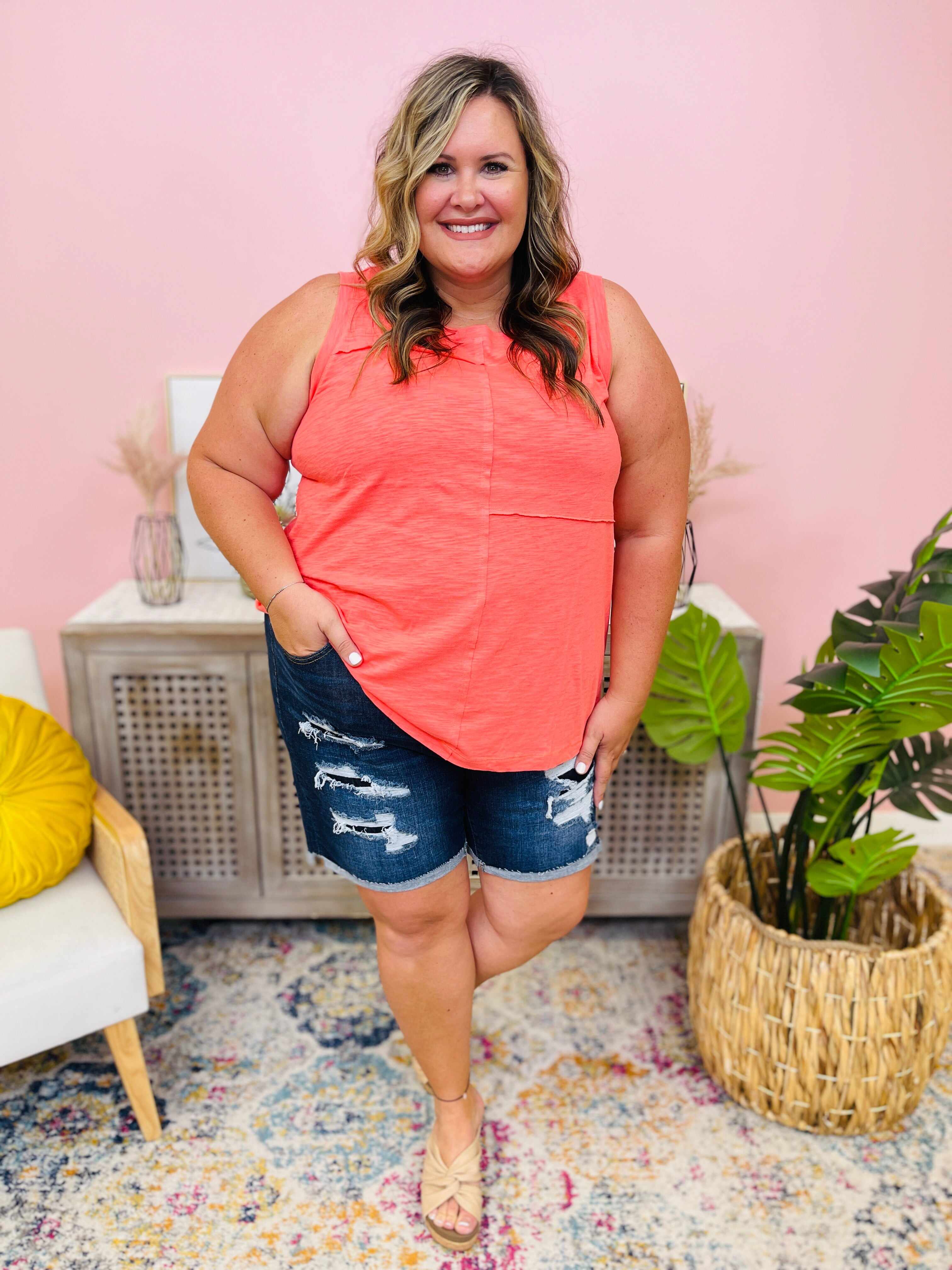 PLUS/REG Patch Me Up Buttercup Bermuda Shorts