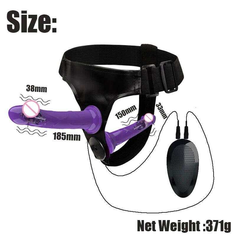 Double Penis Realistic Dildo Vibrator: Ultra Elastic Strap-On Harness for Women - Adult Sex Toy for Lesbians