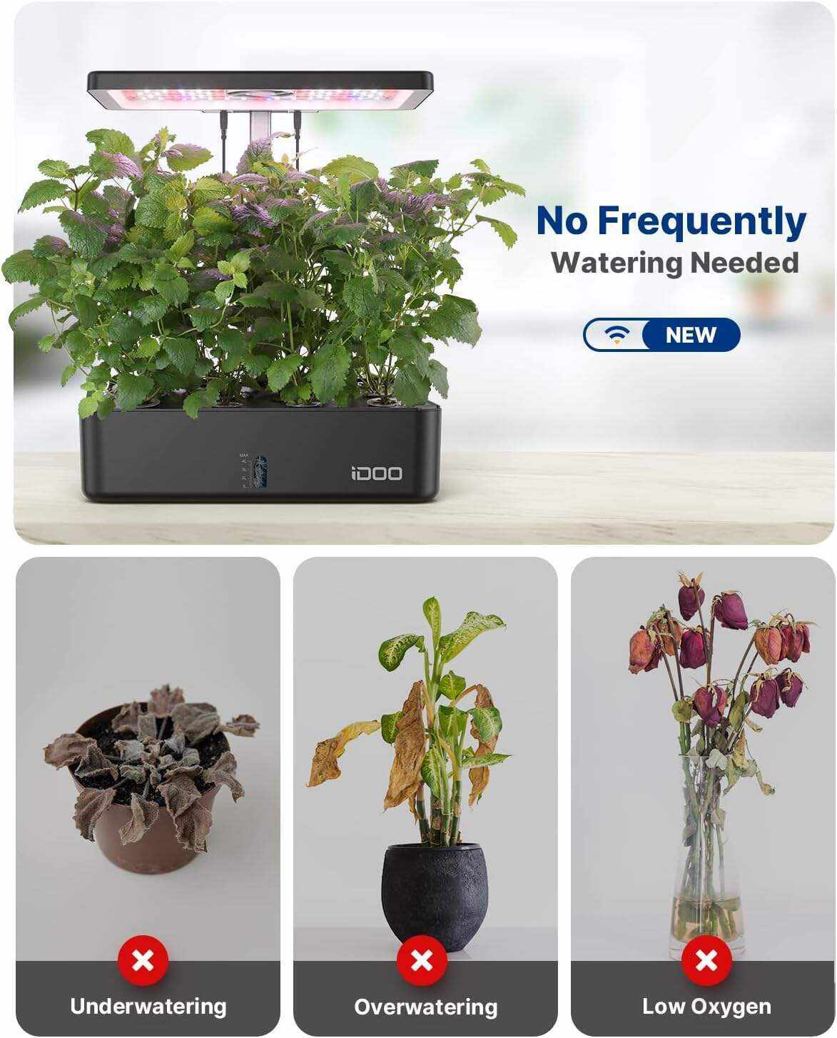 Hydroponics Growing System 12Pods, Indoor Garden with LED Grow Light