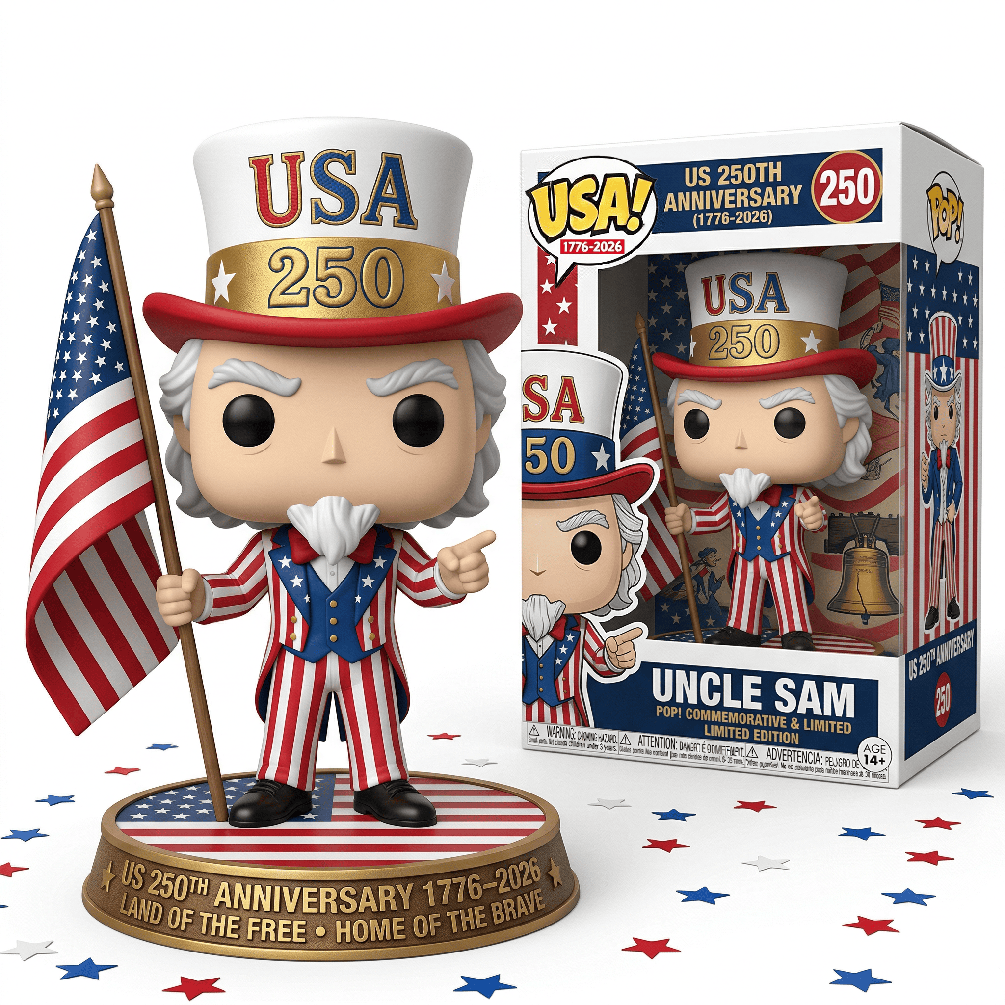 🎉USA 250th Anniversary Uncle Sam Funko Pop！