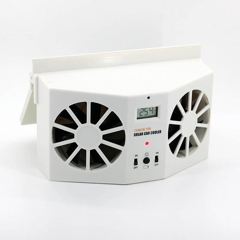 【Father's Day gift】Dual Outlet Solar Car Vent Fan Auto Air Circulation Cooling Exhaust Fan For Vehicle,Exhaust Fan