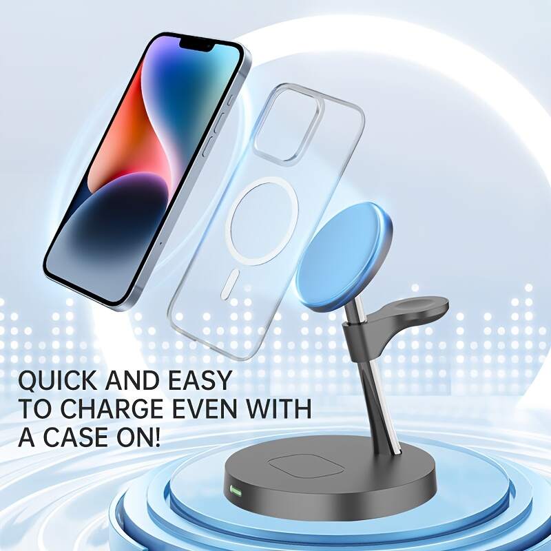 [Wireless 3in1 Charger] Wireless Charger 3in1 Charging Station - Compatible with iPhone 16 15 14 13 12 Series, AirPods, iWatch Series and Galaxy Watch Series