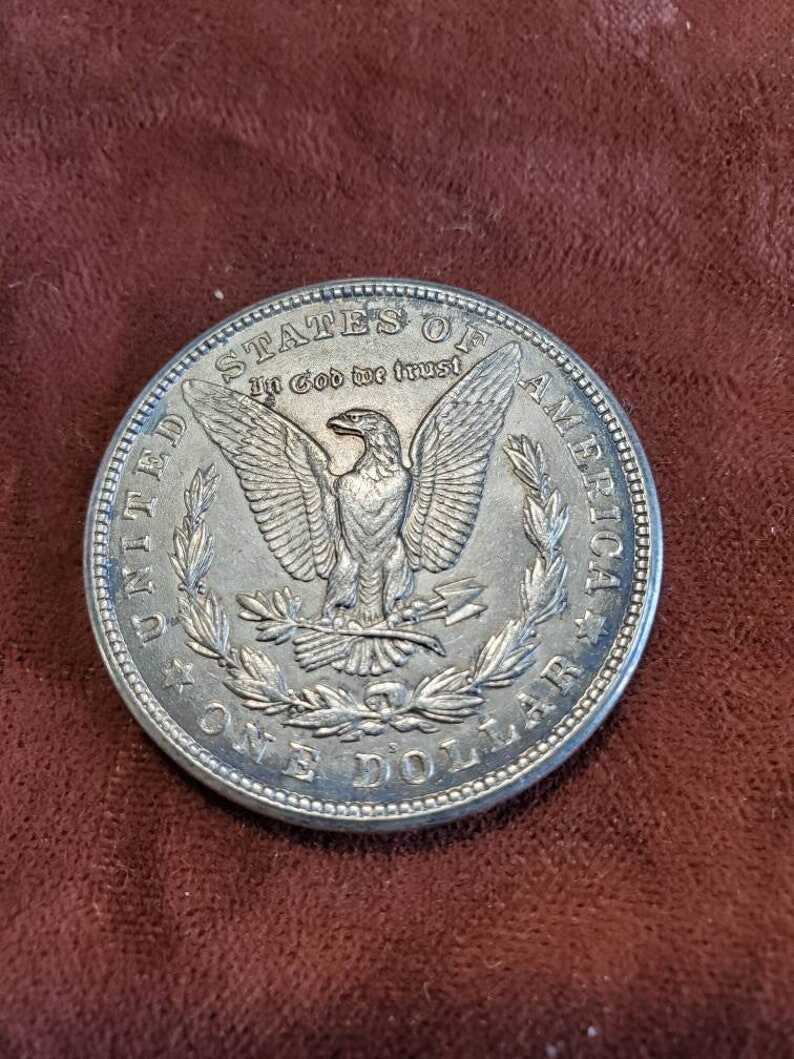 1921 S Silver Morgan Dollar AU black toning on front/ reverse corners  Lot#502