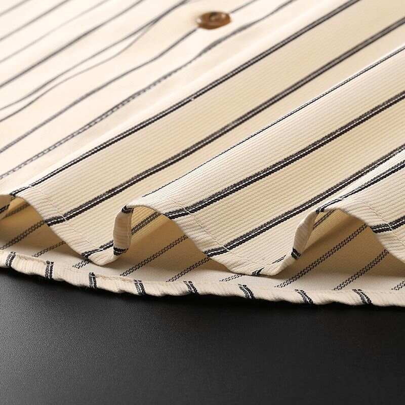 Spring And Autumn Non-ironing Striped Men's Long-sleeved Shirt