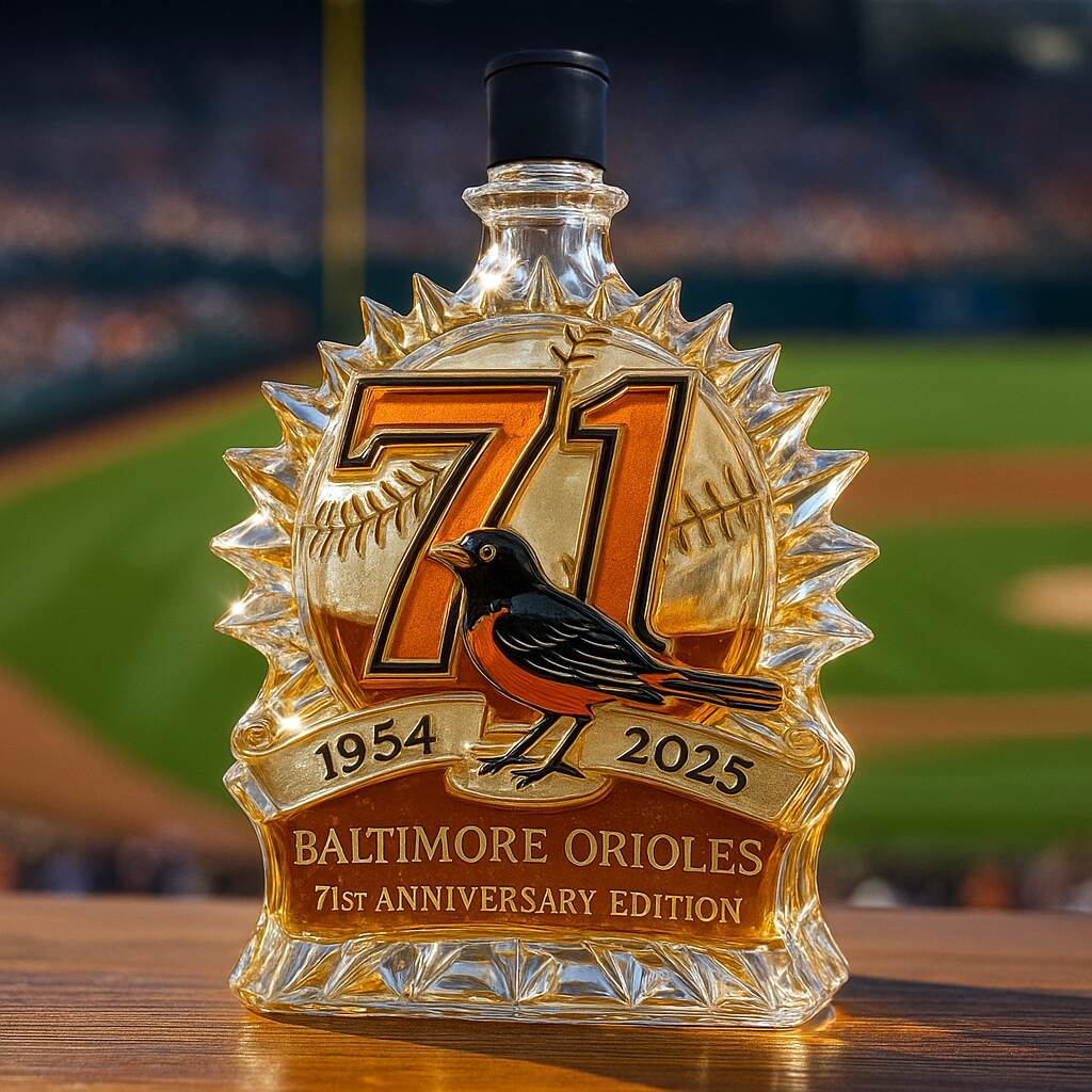 Baltimore Orioles 71st Anniversary Edition Whiskey Bottle
