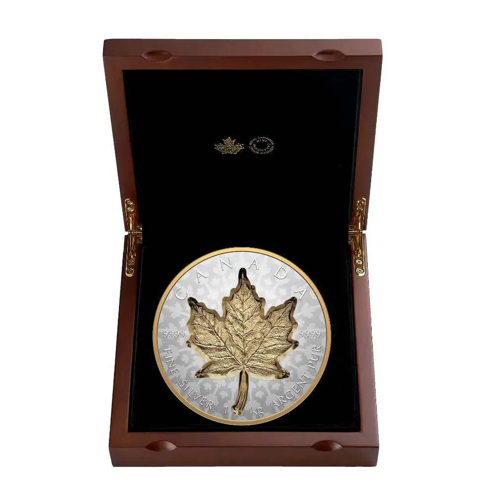 1 Kilo Fine Silver Coin – Super Incuse Silver Maple Leaf