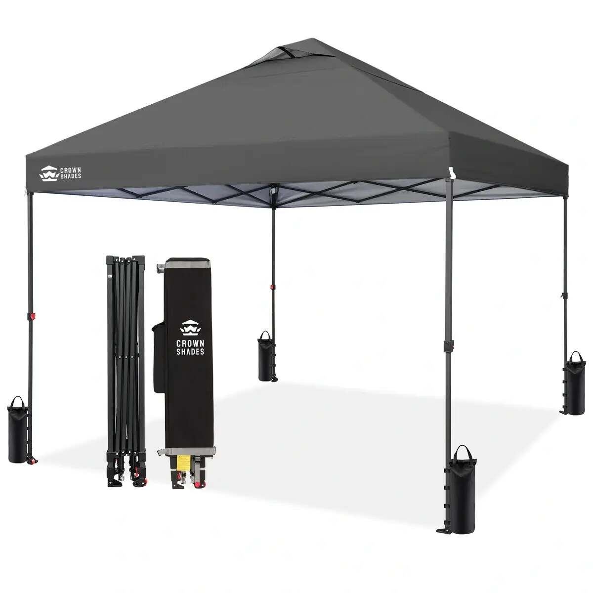 10x10 Pop Up Canopy - Patented Center Lock One Push Instant Outdoor Canopy Beach Tent with STO-N-Go Bag 8 Stakes & 4 Sand Bags