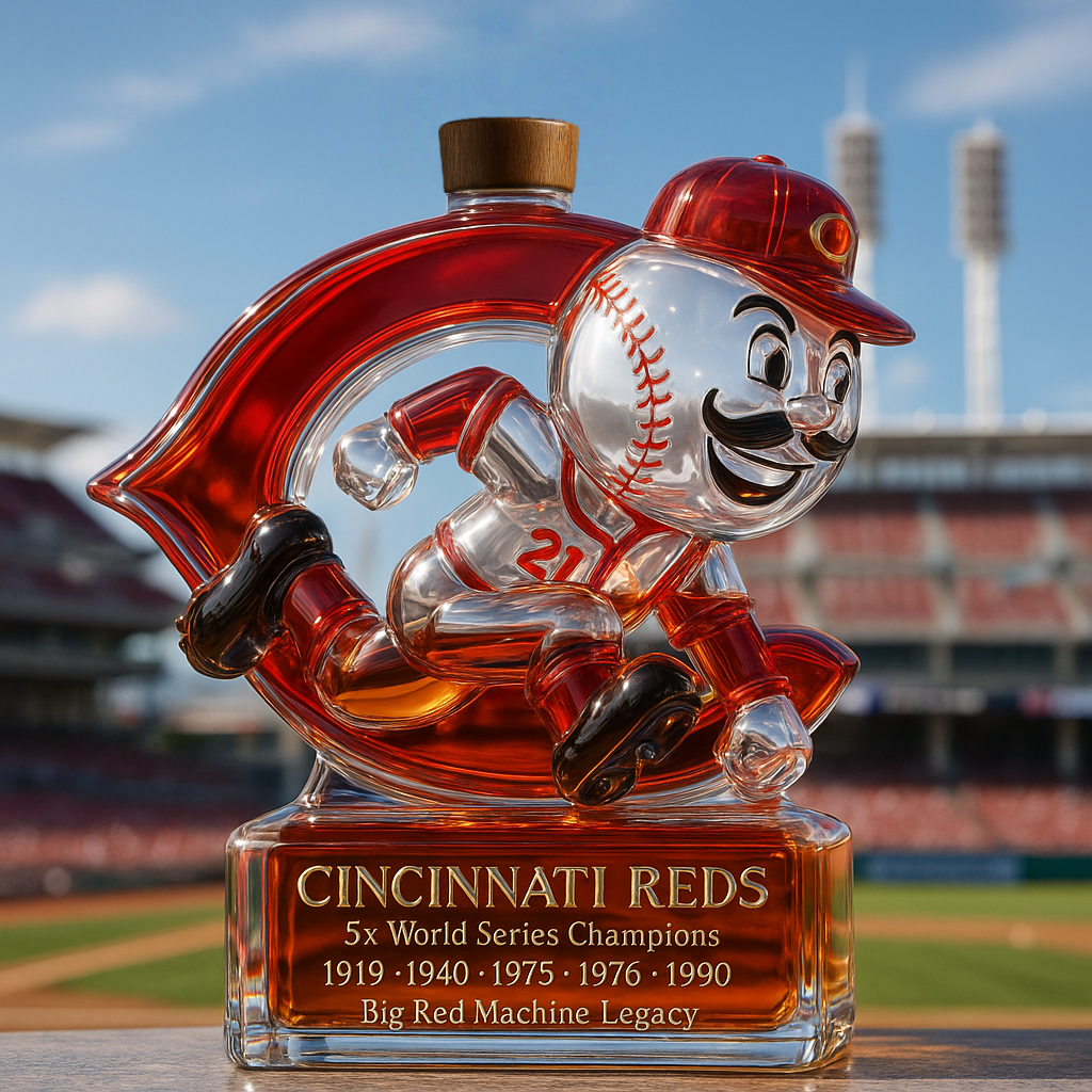 Cincinnati Reds Whiskey Bottle