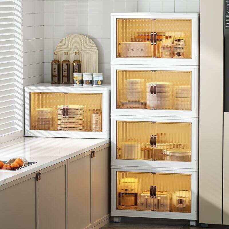 1pc Transparent Collapsible Storage Bin with Lids and Pulley - Portable 1/2/3 Layers Organizer for Easy Access and Convenient Storage