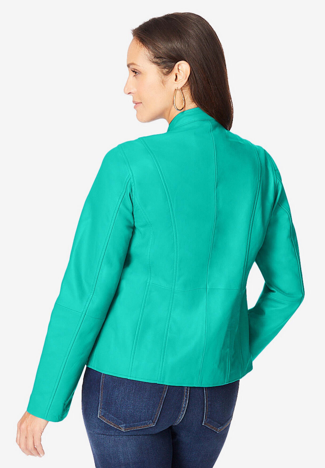 Zip Front Leather Jacket