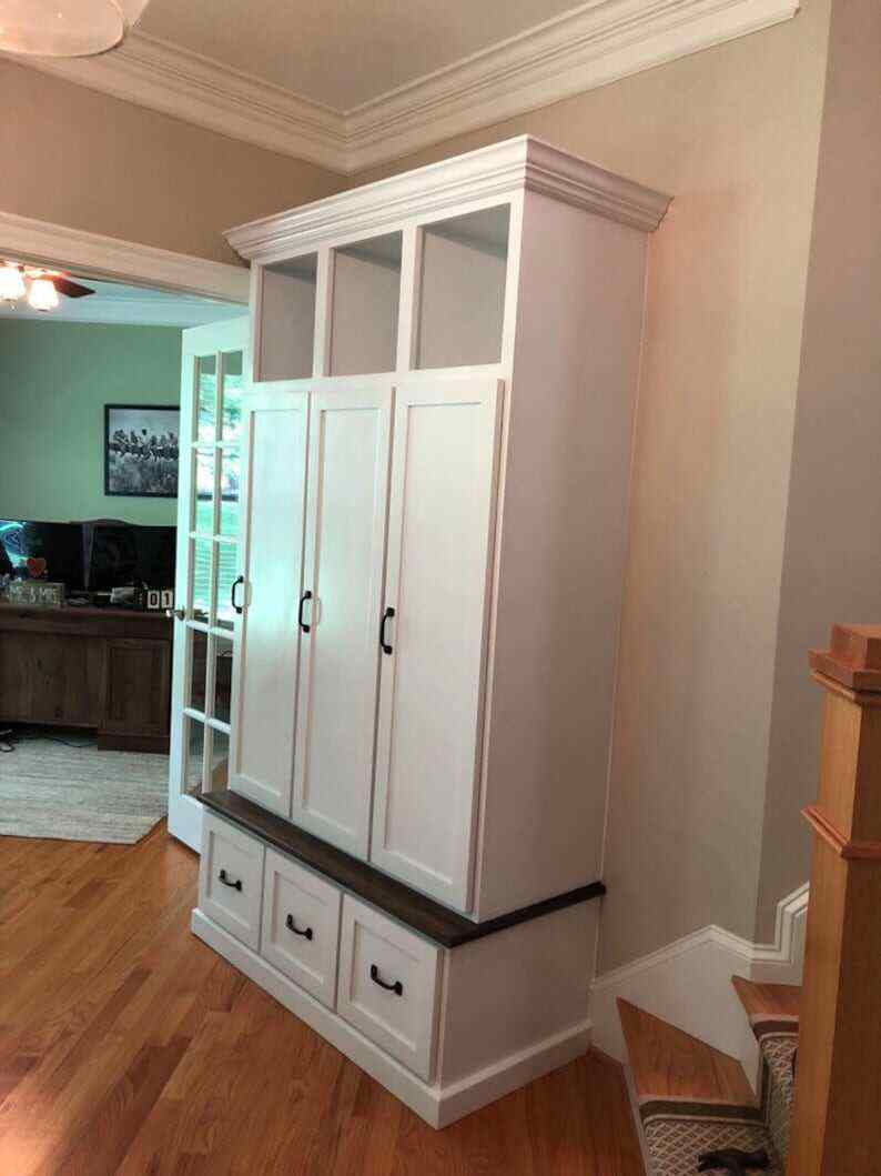MARYLAND Locker entryway coat rack bench