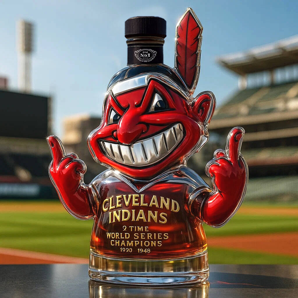 Cleveland Indians Chief Wahoo Whiskey bottle