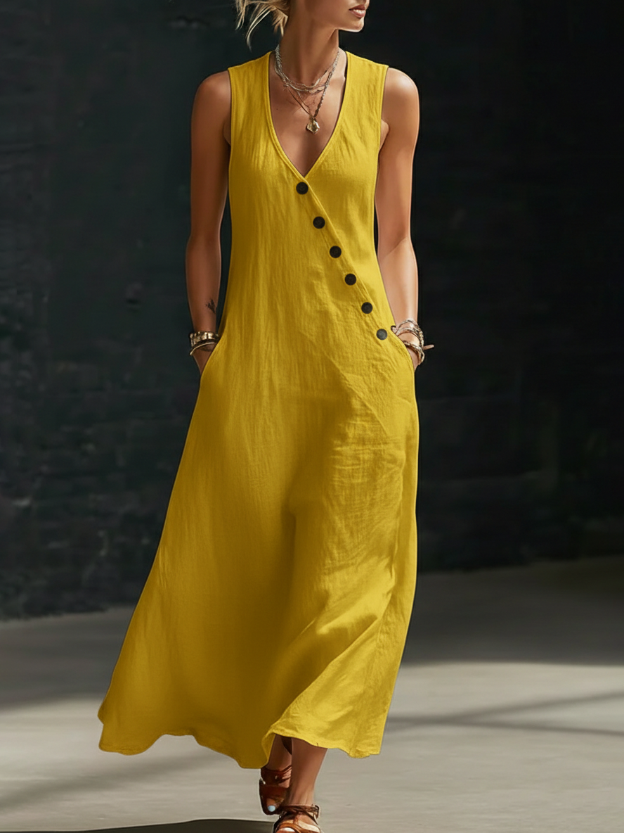 🔥Summer Arrivals🌟Minimalist And Cozy Button-up Dress