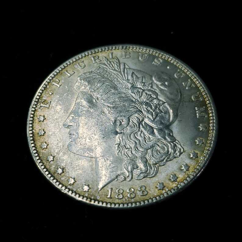 1888 Morgan Silver Dollar  AU/BU - nice color on the edges!      Lot# 1240