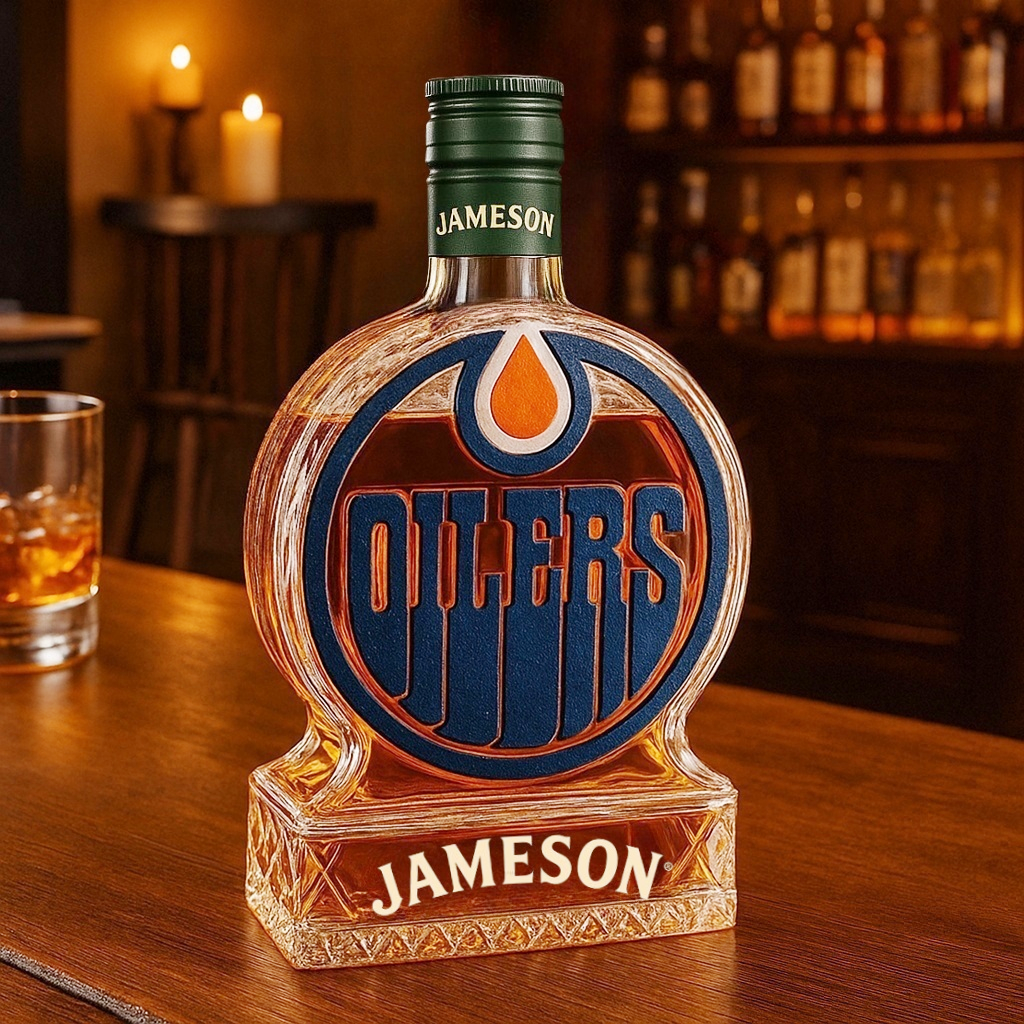 Edmonton Oilers Whiskey Bottle