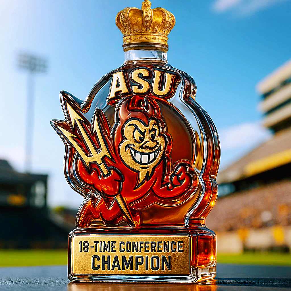 Arizona State Sun Devils 18-time Conference Champion Whiskey Bottle