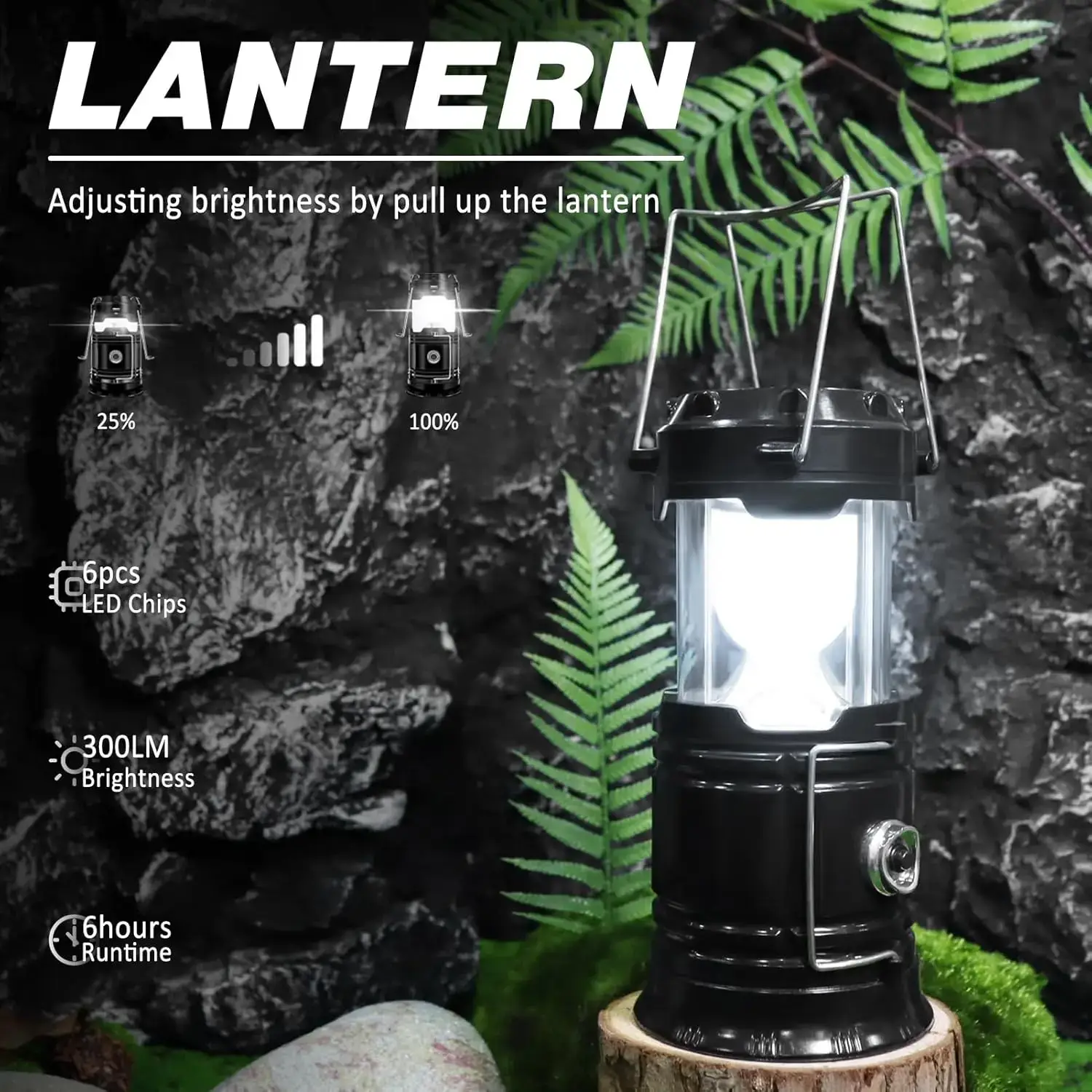 Solar Camping Lantern  - Rechargeable LED Lights, Magnetic Base & Foldable Hanging Hook- Collapsible Lamp Battery Powered Perfect for Power Outages, Hiking, Emergencies Adjustable Flashlight Adjustable Tactical Flashlight gifts gift set for girls