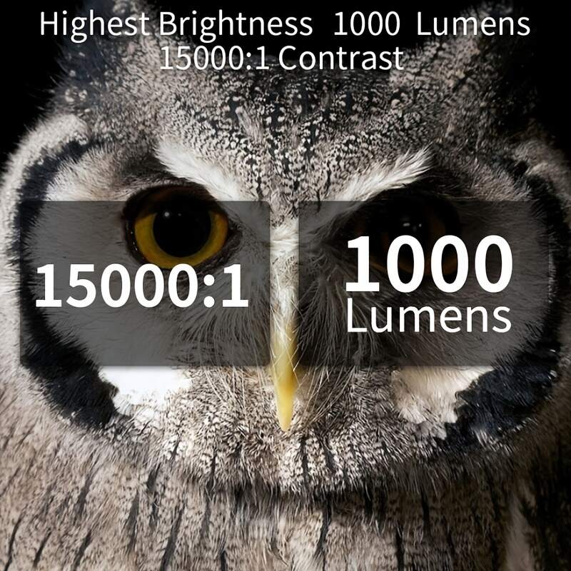 1pc Ultra Clear Large Screen Projectors 2022 Upgrade 4K Video Projectors, 50000 Hour Multimedia Home Theater Movie Projectors, Compatible With Full HD 1080P HDMI, VGA, USB, AV, Laptops, Smartphones