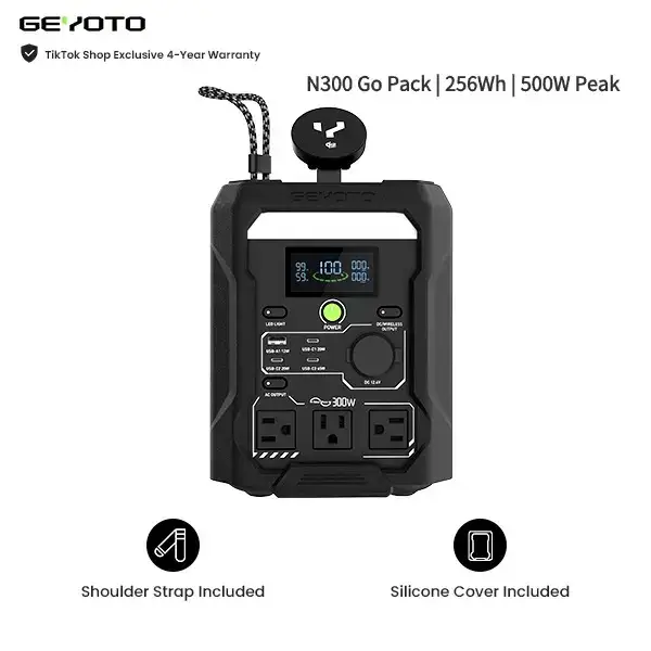256Wh LiFePO4, 300W Output (500W Peak), 25W Wireless Charging