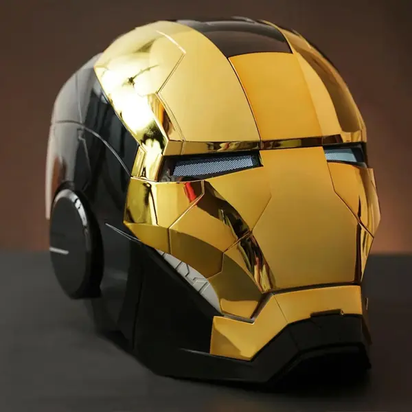 Iron Man MK5 Electric Helmet: 1:1 full-scale wearable, fully automatic voice-controlled opening and closing, high-grade electroplated metal finish, Jarvis AI interactive system, built-in LED glowing eyes, high-end collectible model