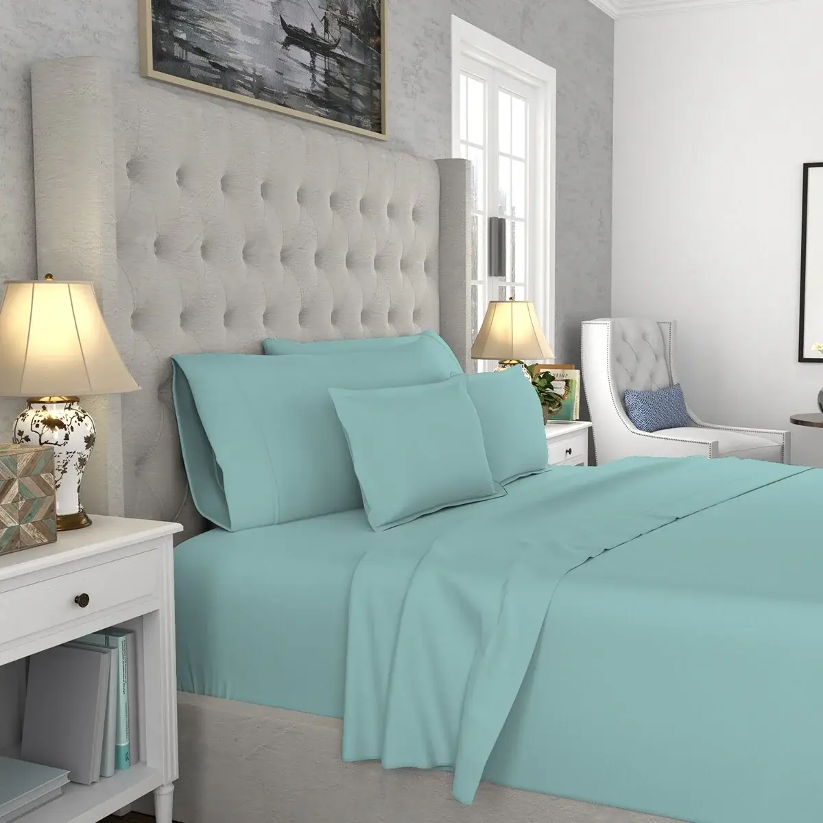 Color Sense 1200TC Premium Cotton-Blend Wrinkle-Resistant Sheet Set