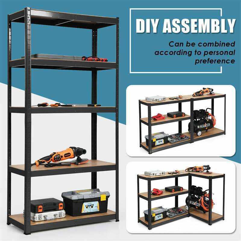 72 Inch 5-Shelf Steel Garage Storage Rack Display Stand with Adjustable Shelves