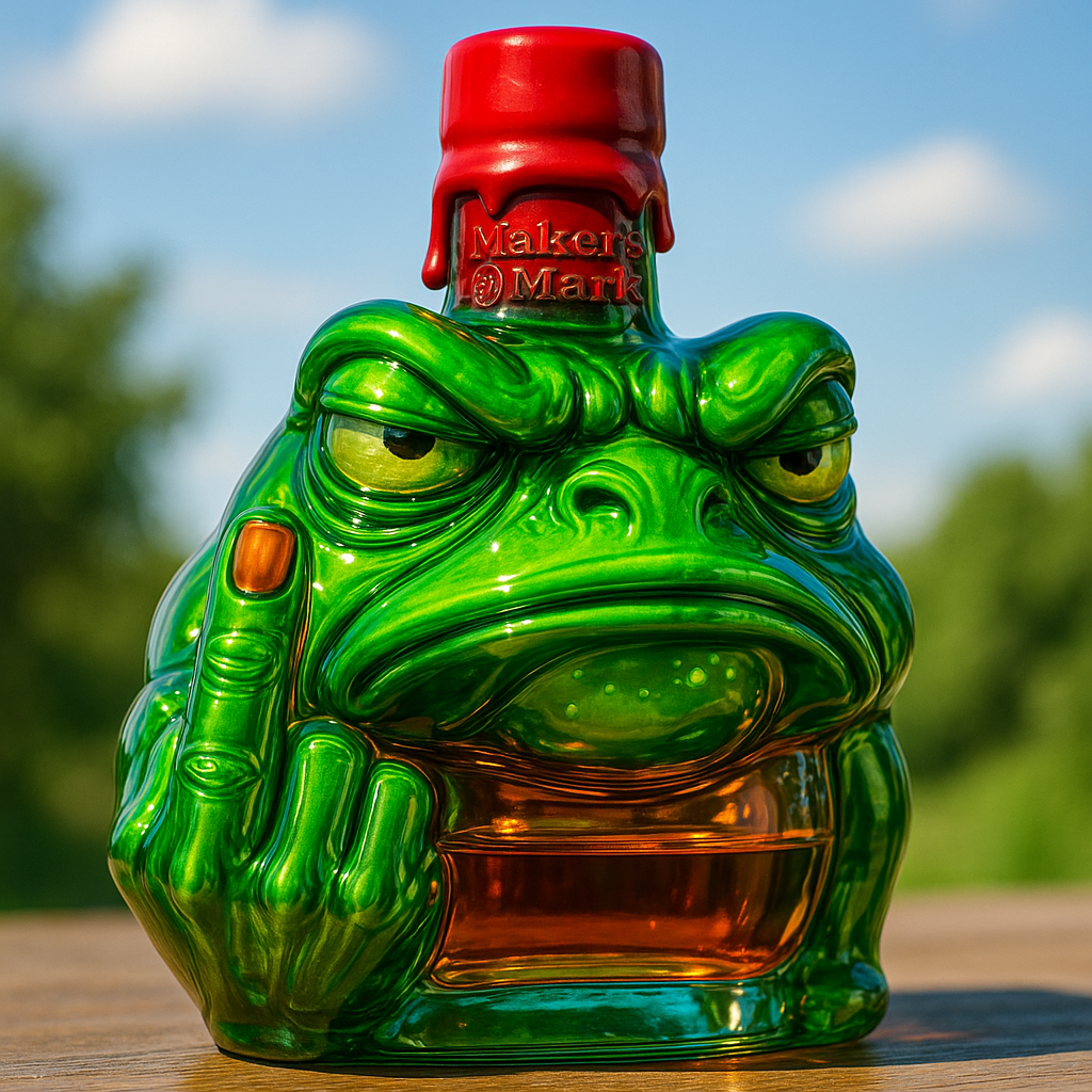 Funny Middle Finger Frog Whiskey Bottle