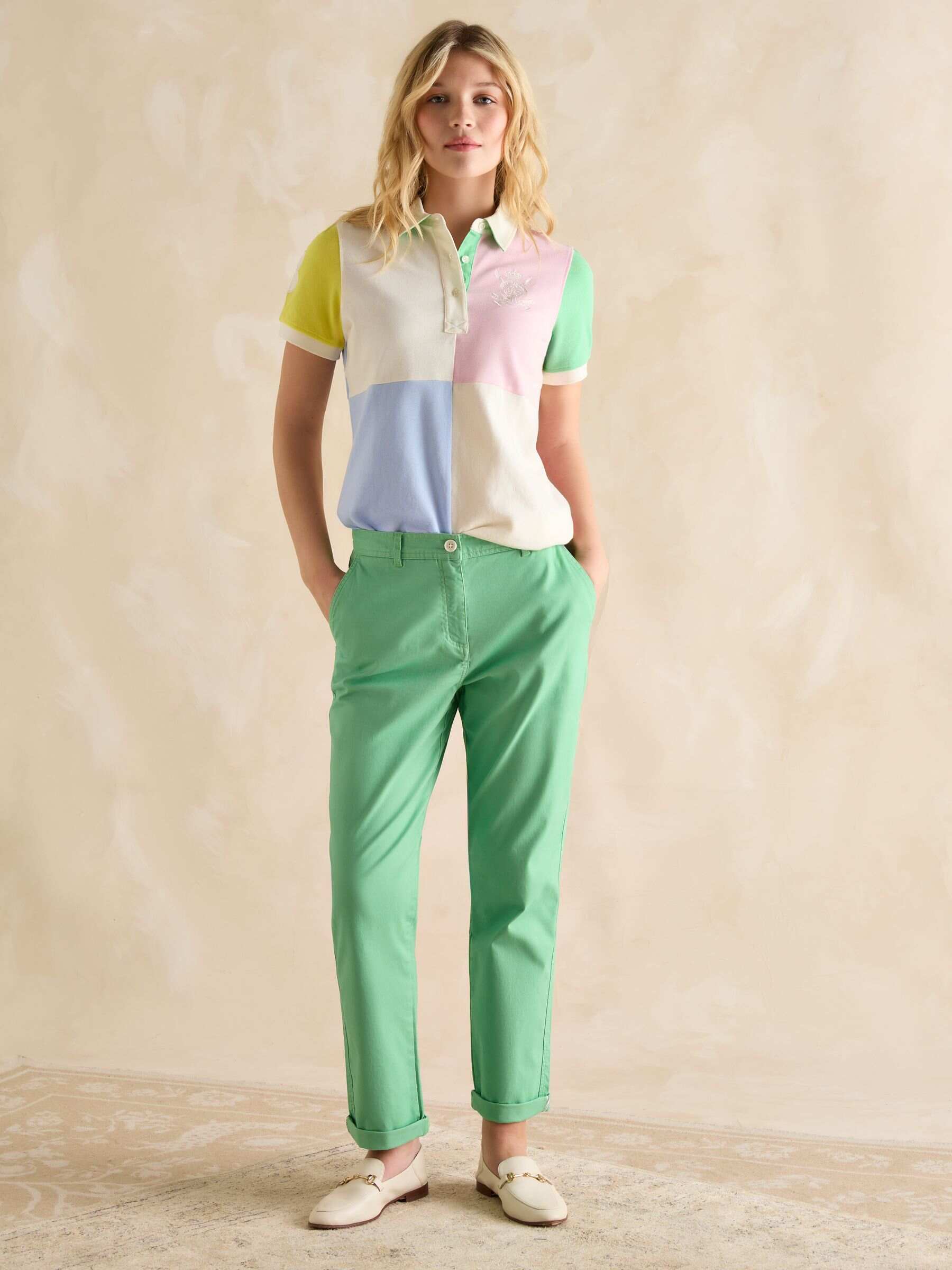 Slim Fit Green Chino Trousers