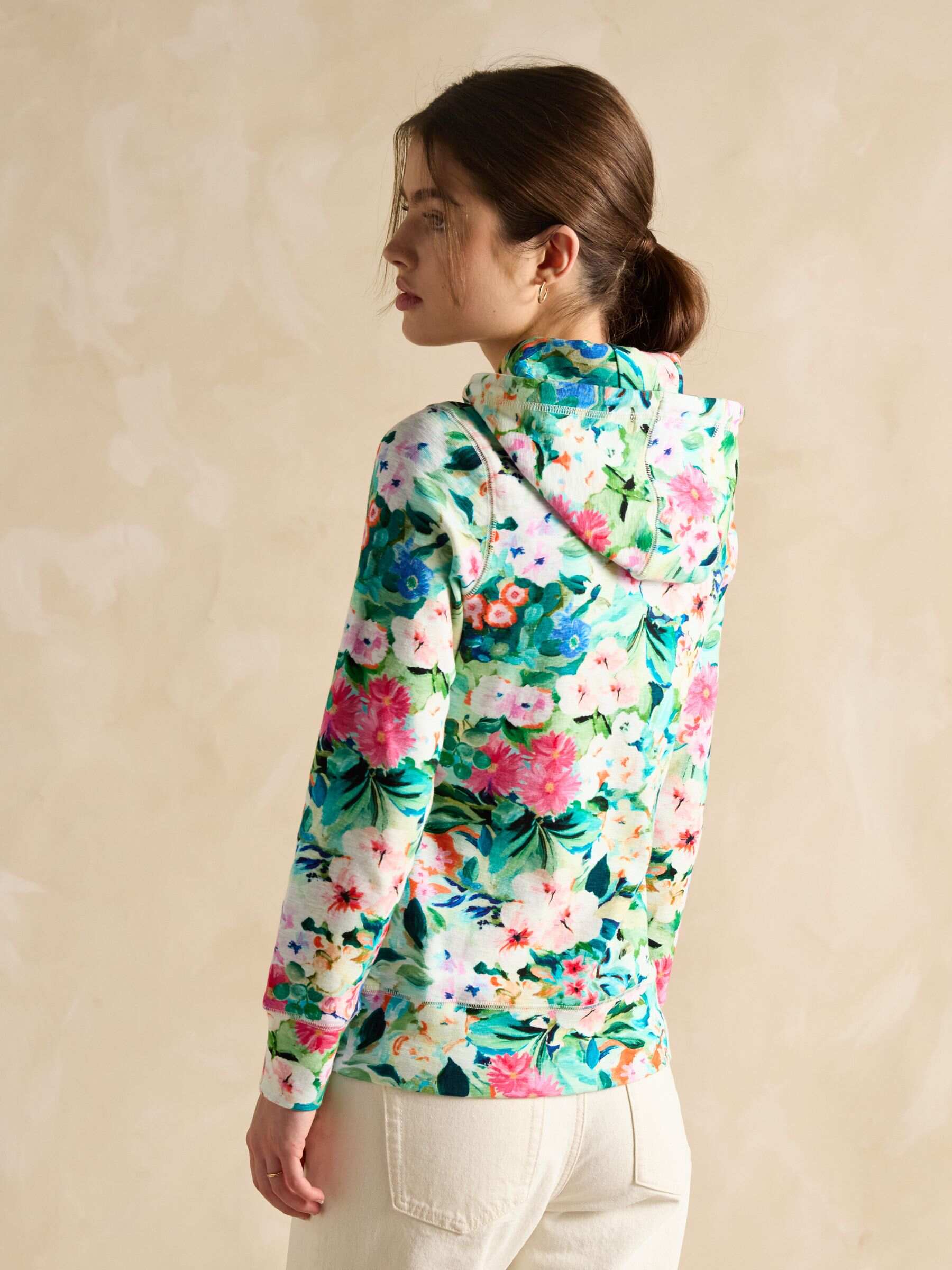 Marlston Floral Cotton Rich Slim Fit Hoodie