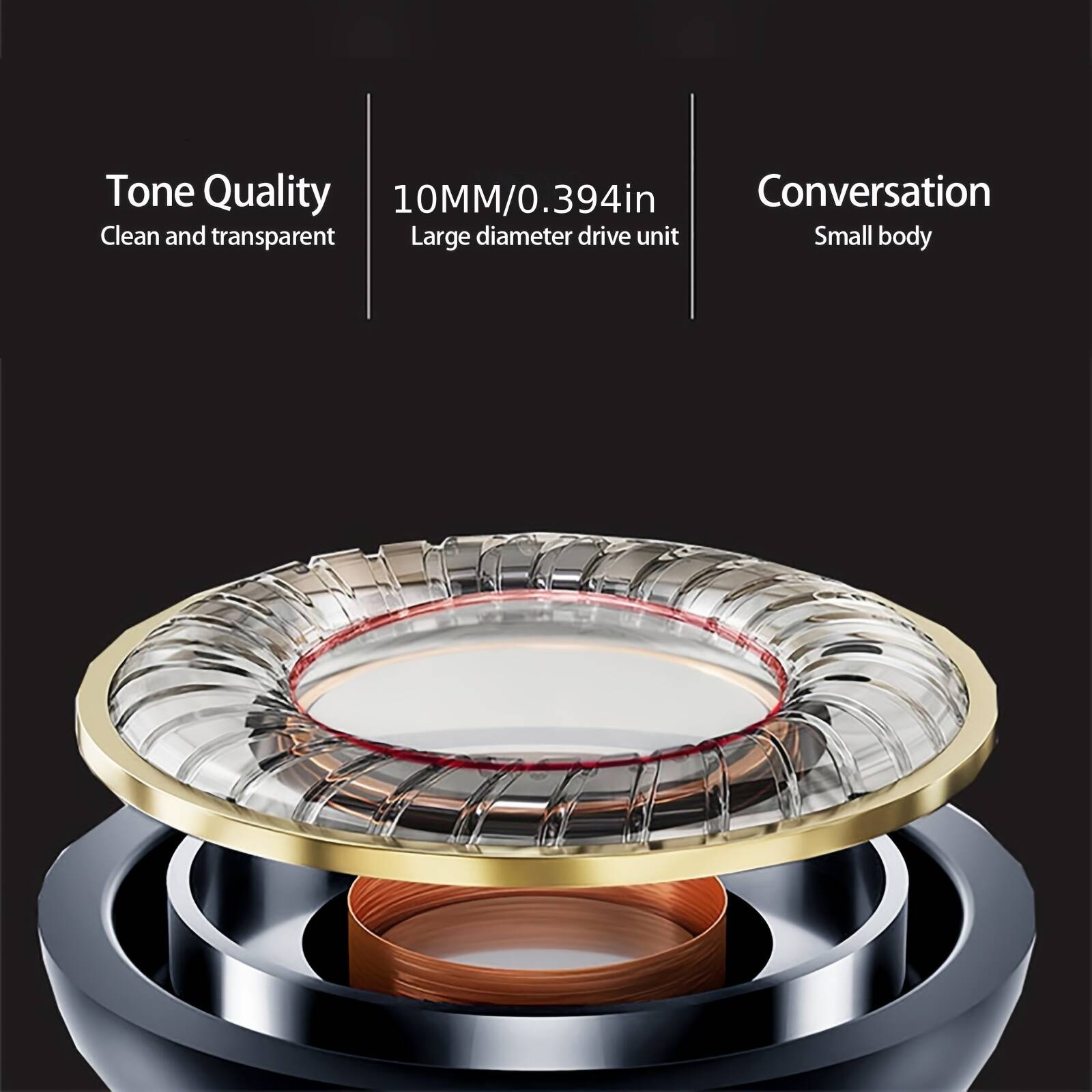 Black In-Ear Earbuds with Cable Control, C-Shaped Flat Head & Design - Comfort Fit for Running, Gaming, Sports, 3.5mm Jack, Call Noise Cancellation, USB Charging, 100cm Tangle-Free Cable