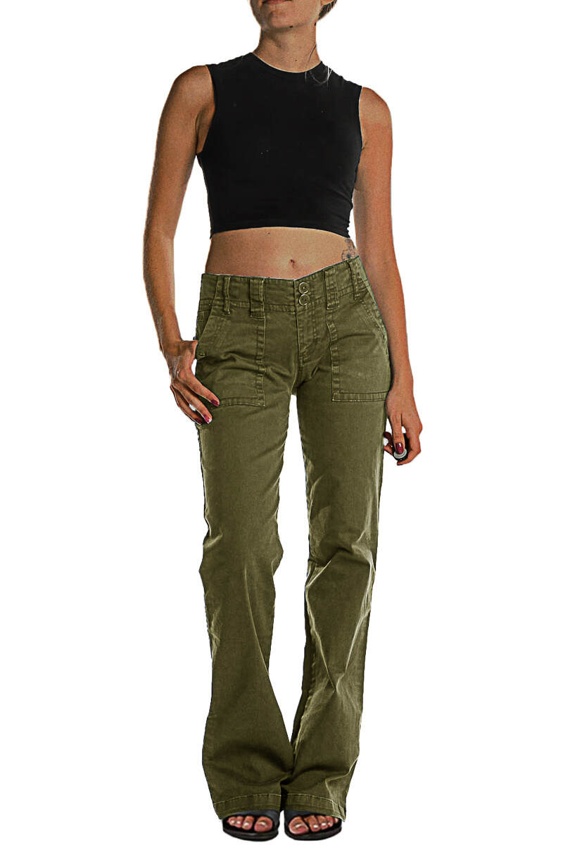 🔥Double Button Mid Waist Straight Leg Pants