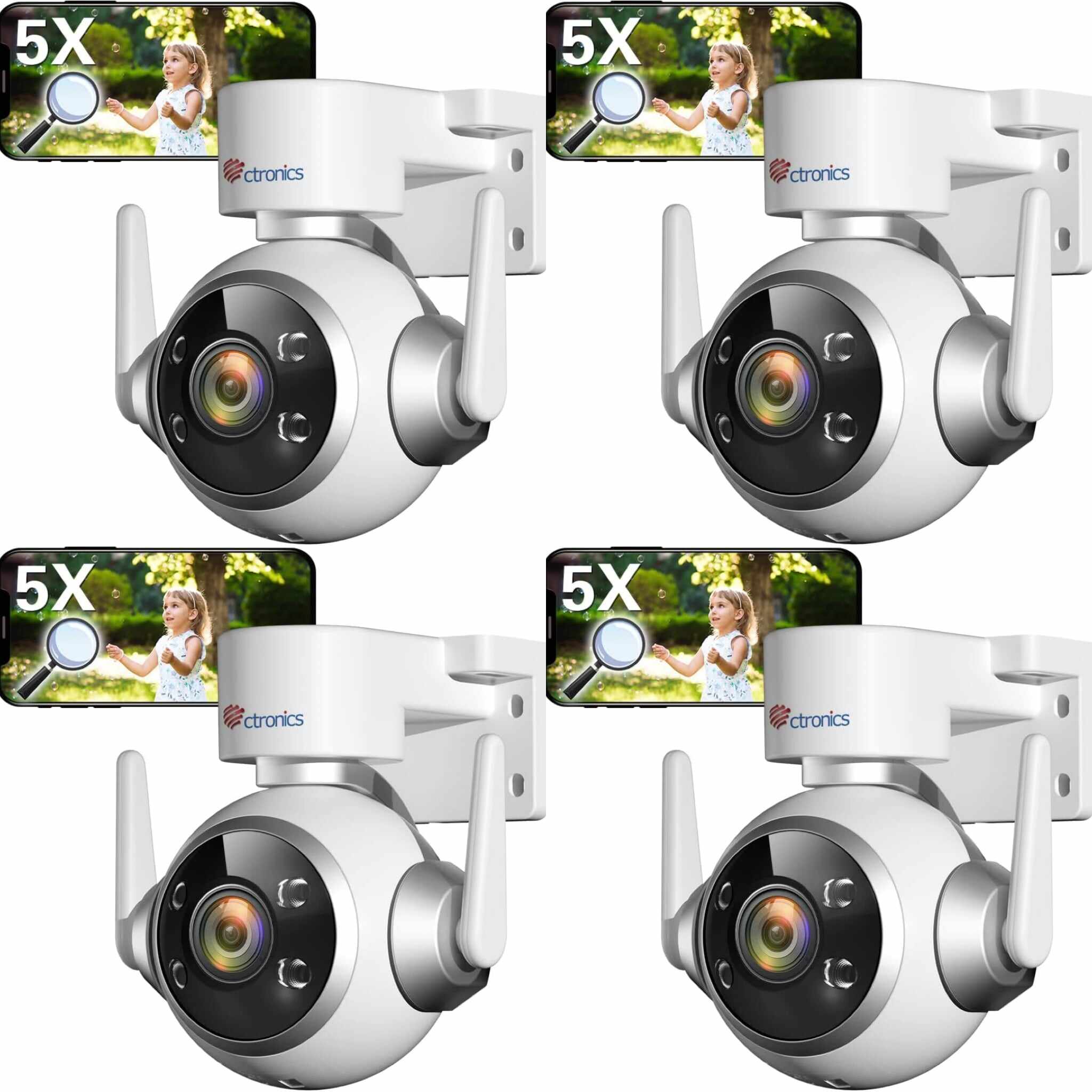 Ctronics 5X Optical Zoom 5MP Outdoor Security Camera with 2.4/5 Ghz WiFi & Cloud Storage