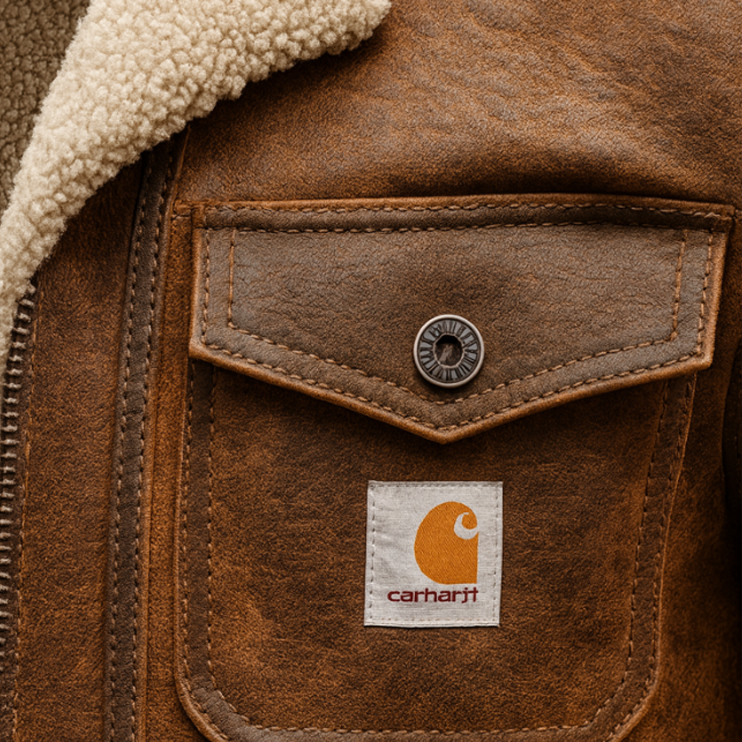 Men's Vintage Brown Suede Leather Sherpa Lining Jacket