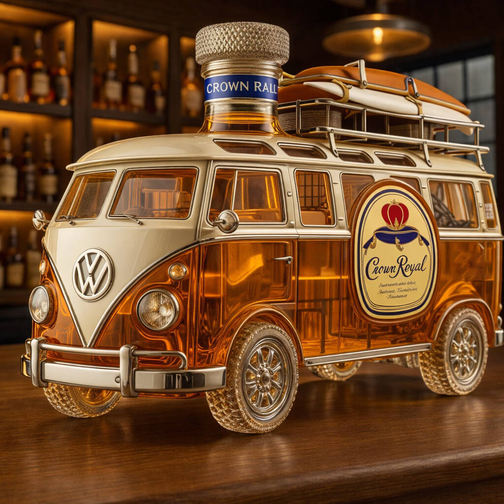 Volkswagen Bus Traveler Whiskey Bottle