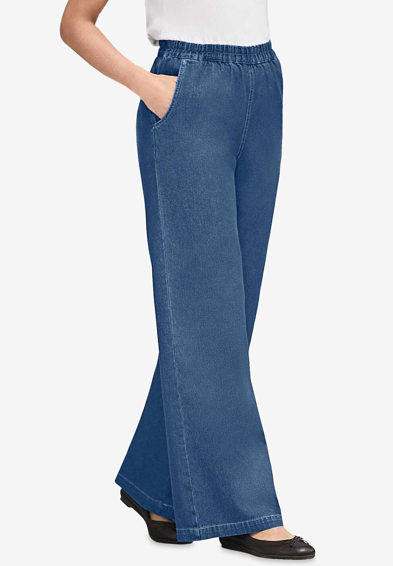 Perfect Elastic Waist Wide-Leg Jean