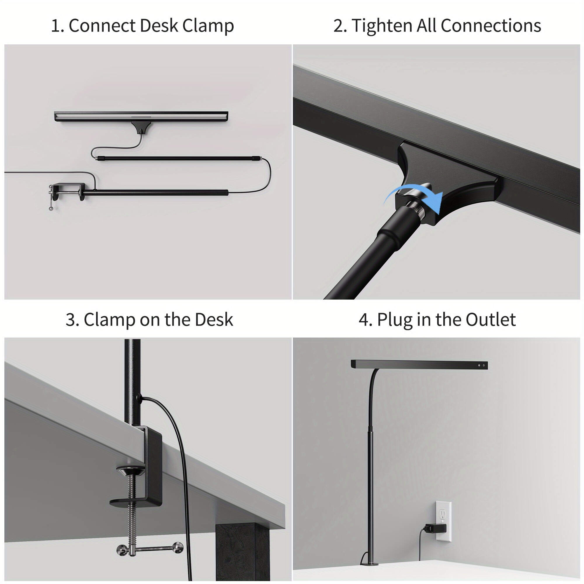 LED Desk Lamp with 3 Color Modes & Stepless Dimming, USB-Powered Touch Control Table Lamp for Reading, Working, Studying, Home Office, and Crafting, Study Table Lamp | Contemporary Design | Durable LED Lamp, Lamp Desk